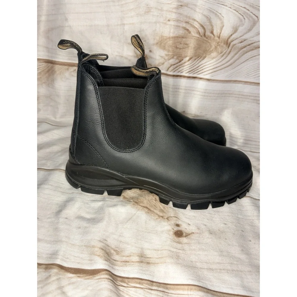 Blundstone 510 Black Leather Chelsea Work Boots Soft Toe Unisex AU 11 US 12